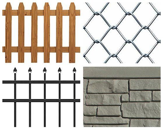 Different fence materials