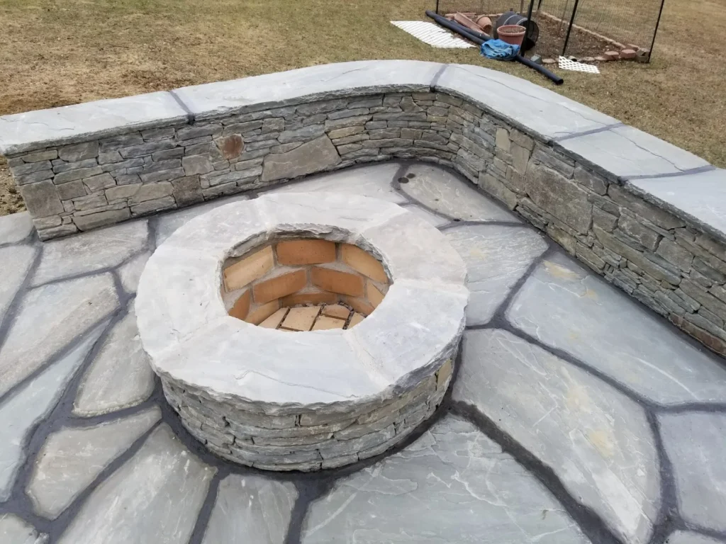 Natural stone fire pit