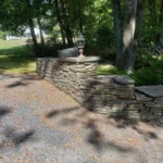 Natural stone retaining wall