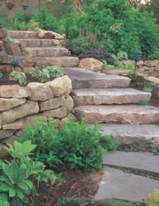 Natural stone rough edge steps