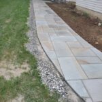 Geometric bluestone walkway