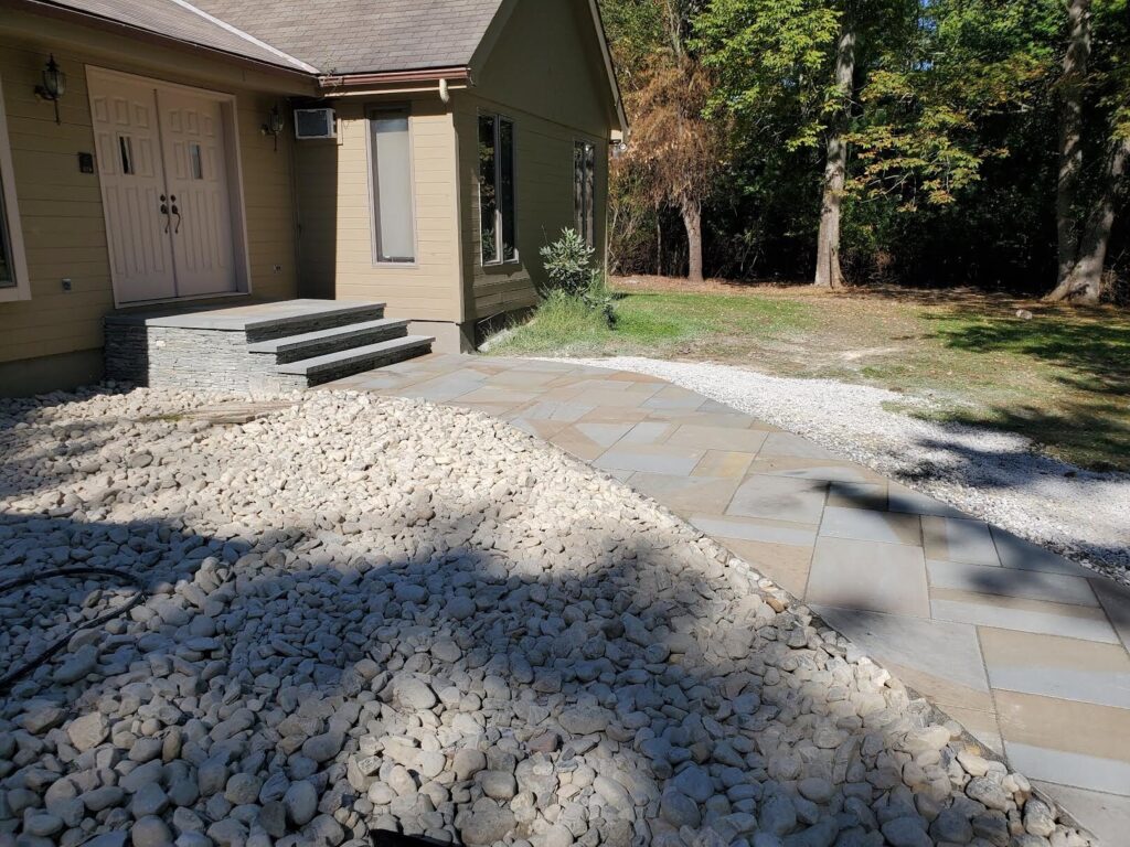 Natural stone walkway