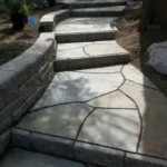 Blue slate stepped walkway