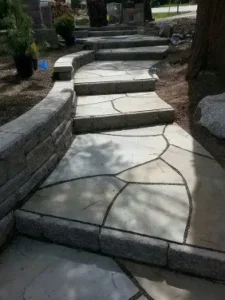 Blue slate stepped walkway