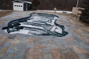 Manufactured stone pool surround