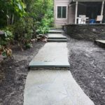 Natural stone stepped walkway