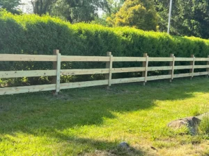 Wood split-rail fence